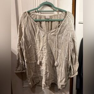Merona Linen Blend Peasant Blouse - Medium